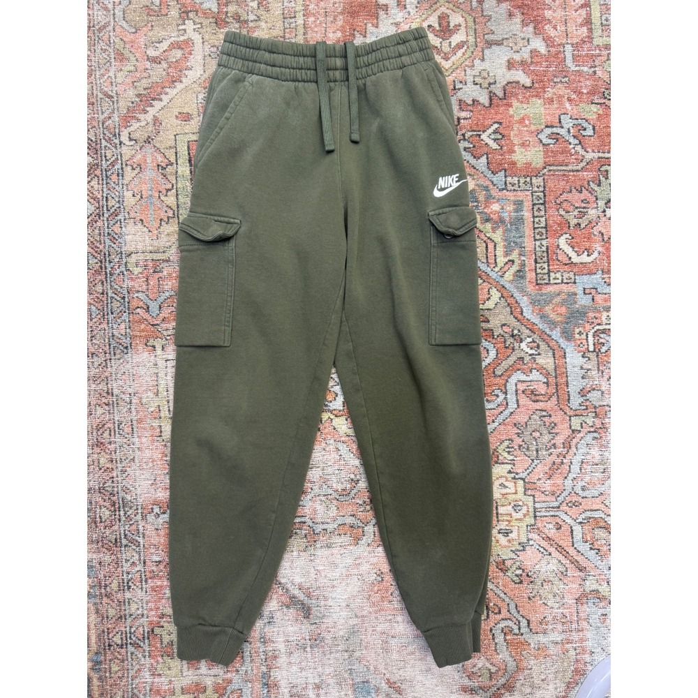 Nike Kids Sportswear Club Fleece Cargo Pants Olive Green Joggers- Size Large